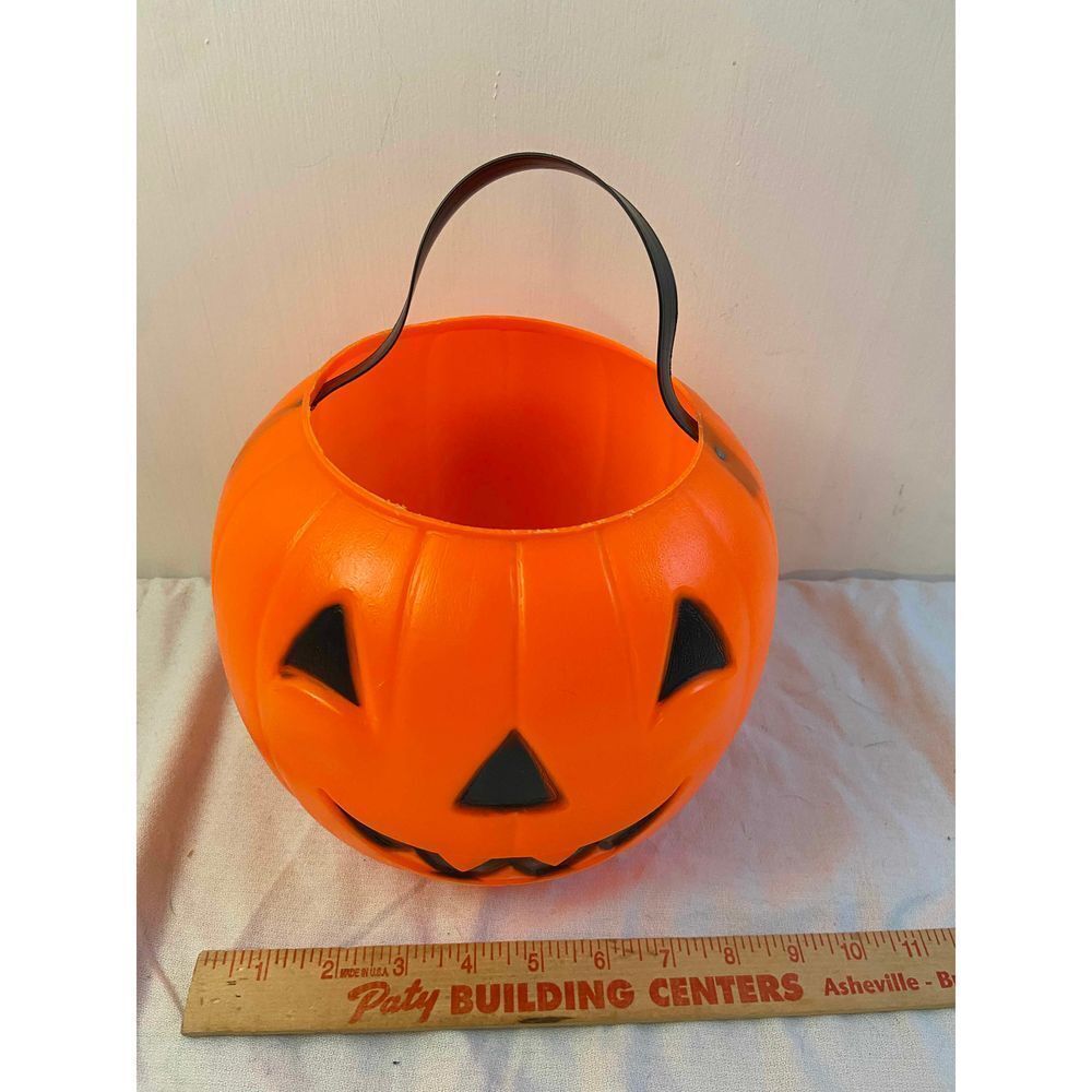 Empire USA pumpkin container trick or‎ treat Pail Vtg